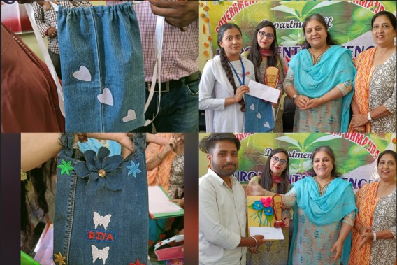 GDC Purmandal Department of Environmental Sciences organized intracollege bag making competition to commemorate World Earth Day